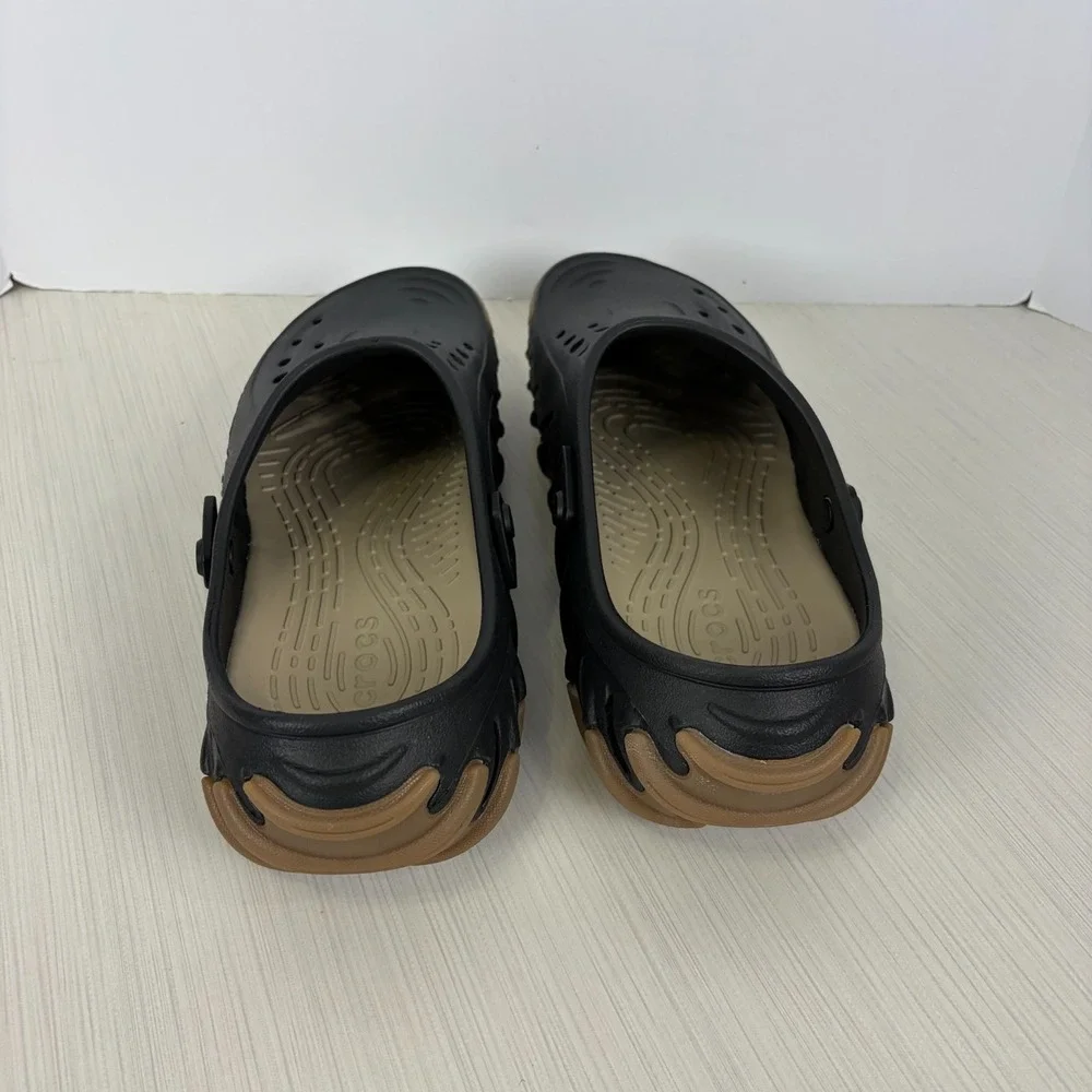 CROCS Echo Clog Black Gum Adjustable Strap 211675-001 Size Mens Size 12 NEW